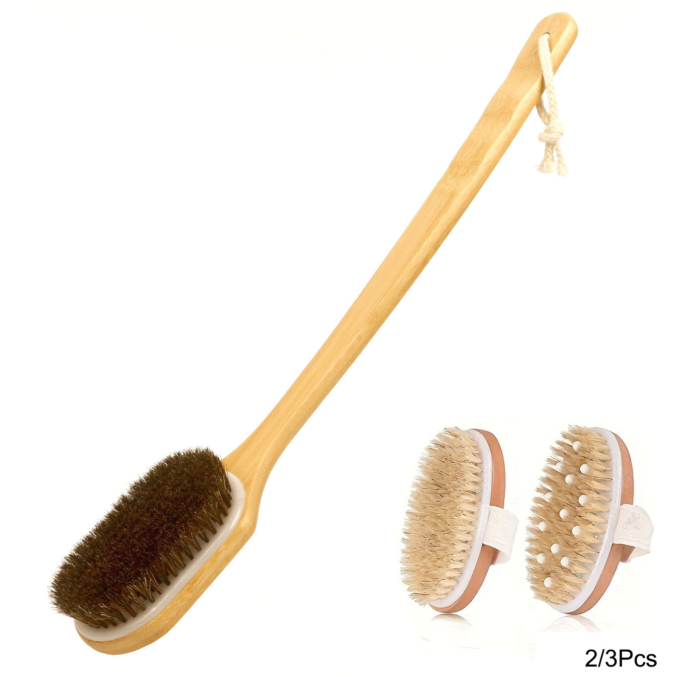 Dry Brush Body - 2/3-teilige Rückenbürste für die Dusche, lange