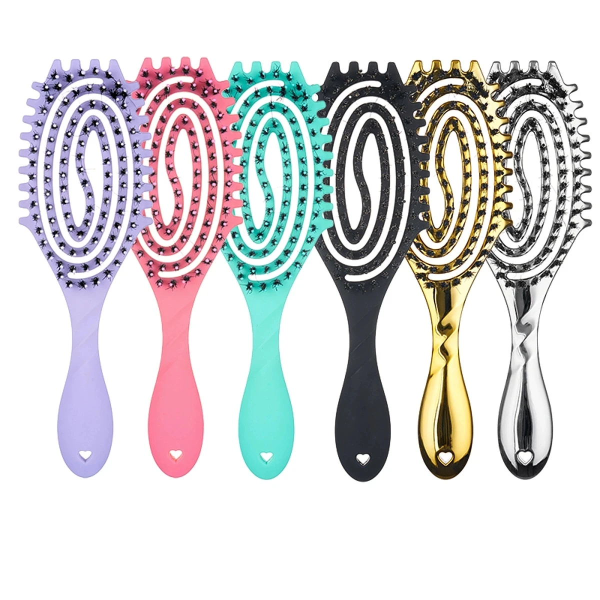 Dry Brush Body - 2-teiliges Kamm-Set, ein ausgehöhlter Haarkamm für