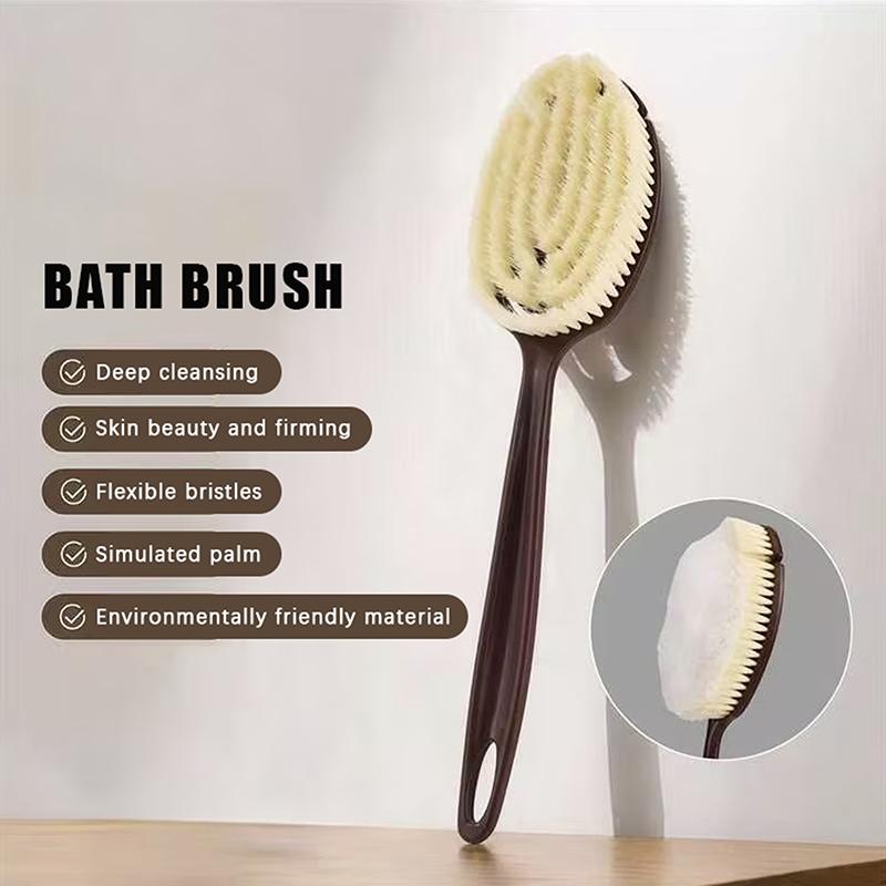 Dry Brush Body - 【1 Stück 2-in-1-Körpermassagebürste mit langem Griff,